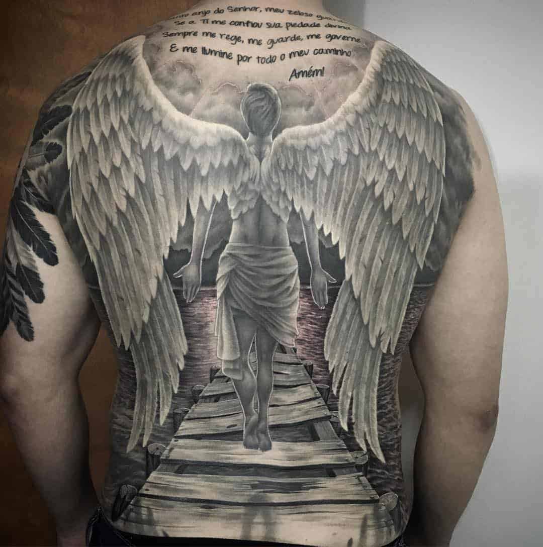 angyal tattoo hátra