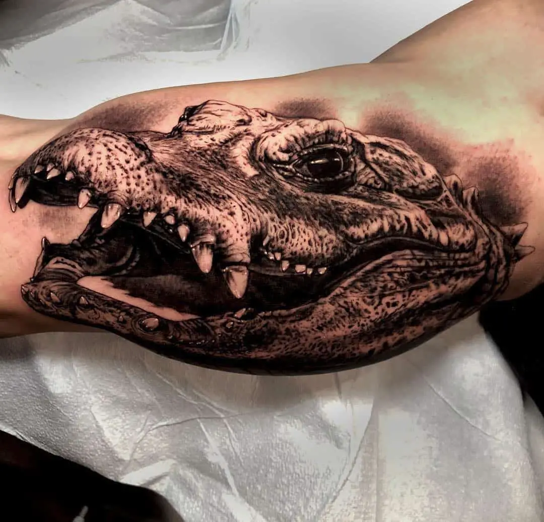 3D aligátor tetoválás