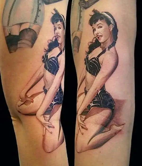 Pin-up Girl tetoválás (2)