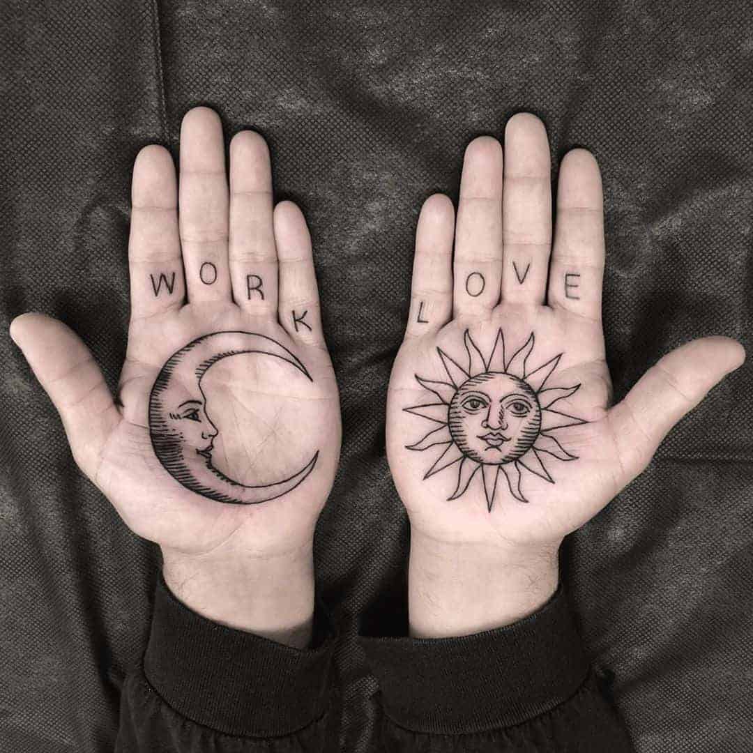 hold és nap tetoválás