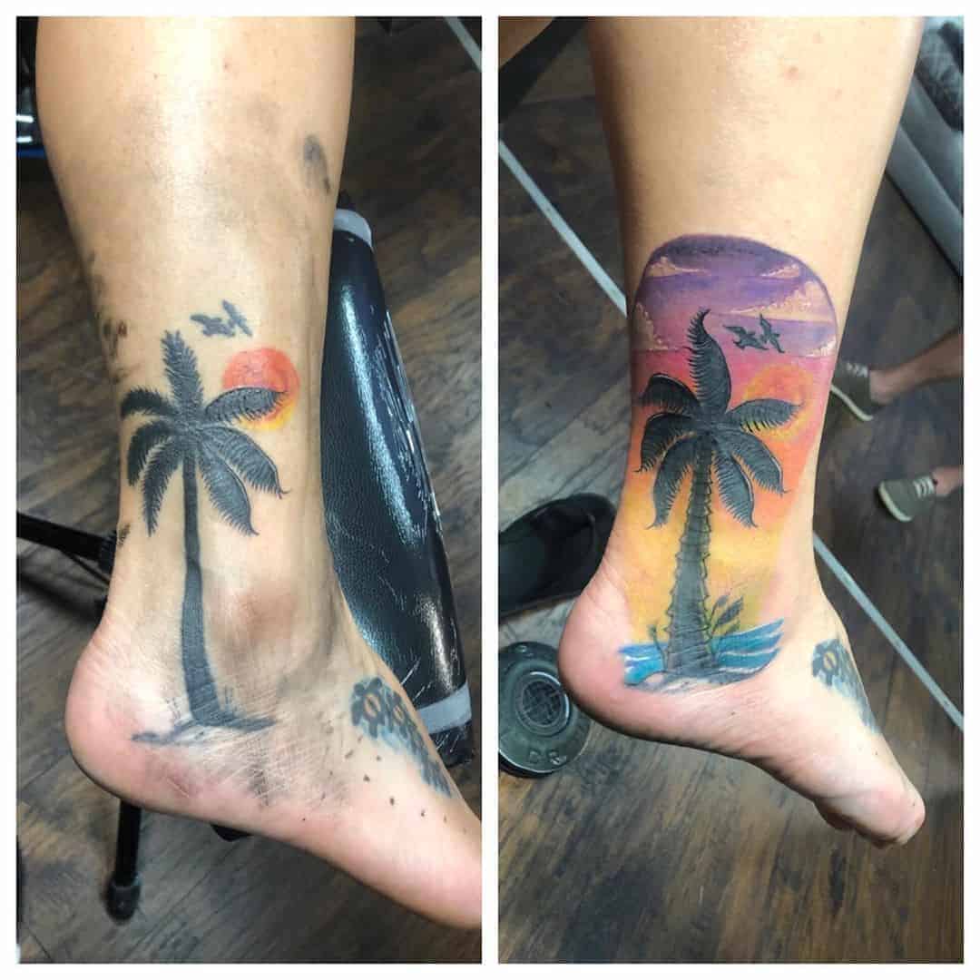 pálmafa boka tetoválás