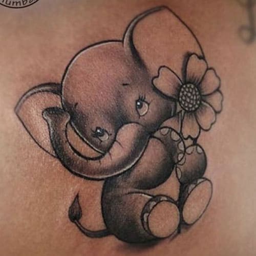 Baba elefánt tetoválás
