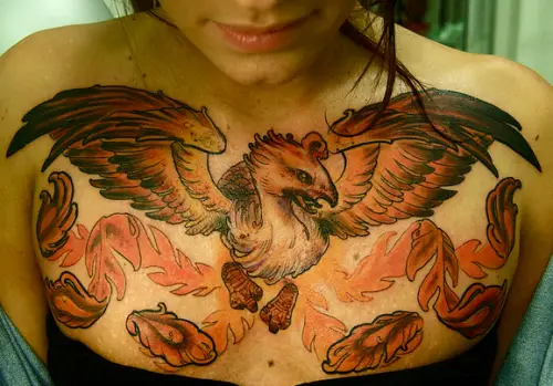 főnix madár tetoválás