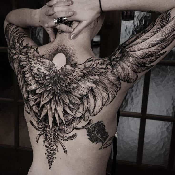 angyal tetoválás nőknek