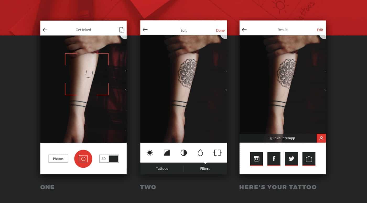 Inkhunter tetoválás tervező app