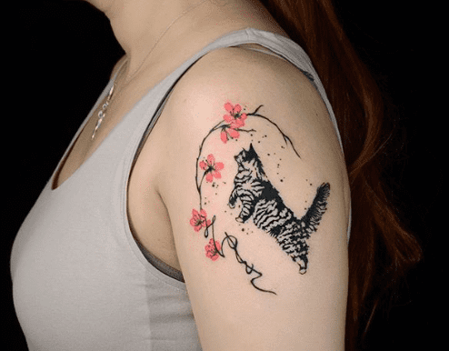 cseresznyevirág kar tetoválás